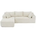 thumbnail image 3 of JOIVI Indoor Modular Sectional Sofa, 106" Corduroy Cloud Couch L Shaped Sofas with Deep Seat, Comfy Fluffy Plush Couches, No Assembly Required, Left Chaise, White, 3 of 10