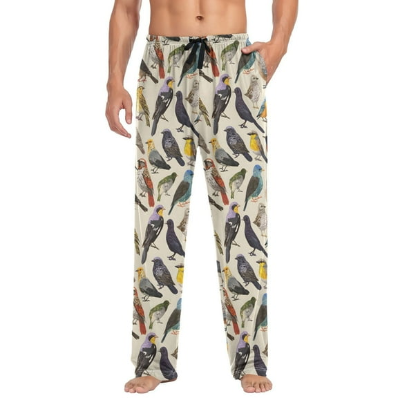 joogoo Men's Pajama Pants Various Birds Soft Long Sleep Lounge Pjs Bottoms L