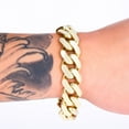 thumbnail image 5 of Nuragold 10k Real Yellow Gold Royal Monaco 17mm Miami Cuban Link Bracelet (7.5"-9") Italian Jewelry for Men, 5 of 9