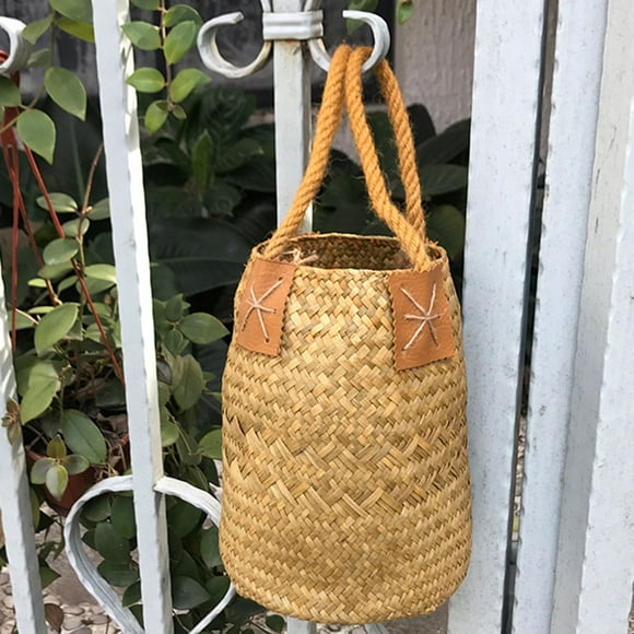 Hytrove 1Set Small Basket Woven Seagrass For Corridor 11.8X7.1X5.1In