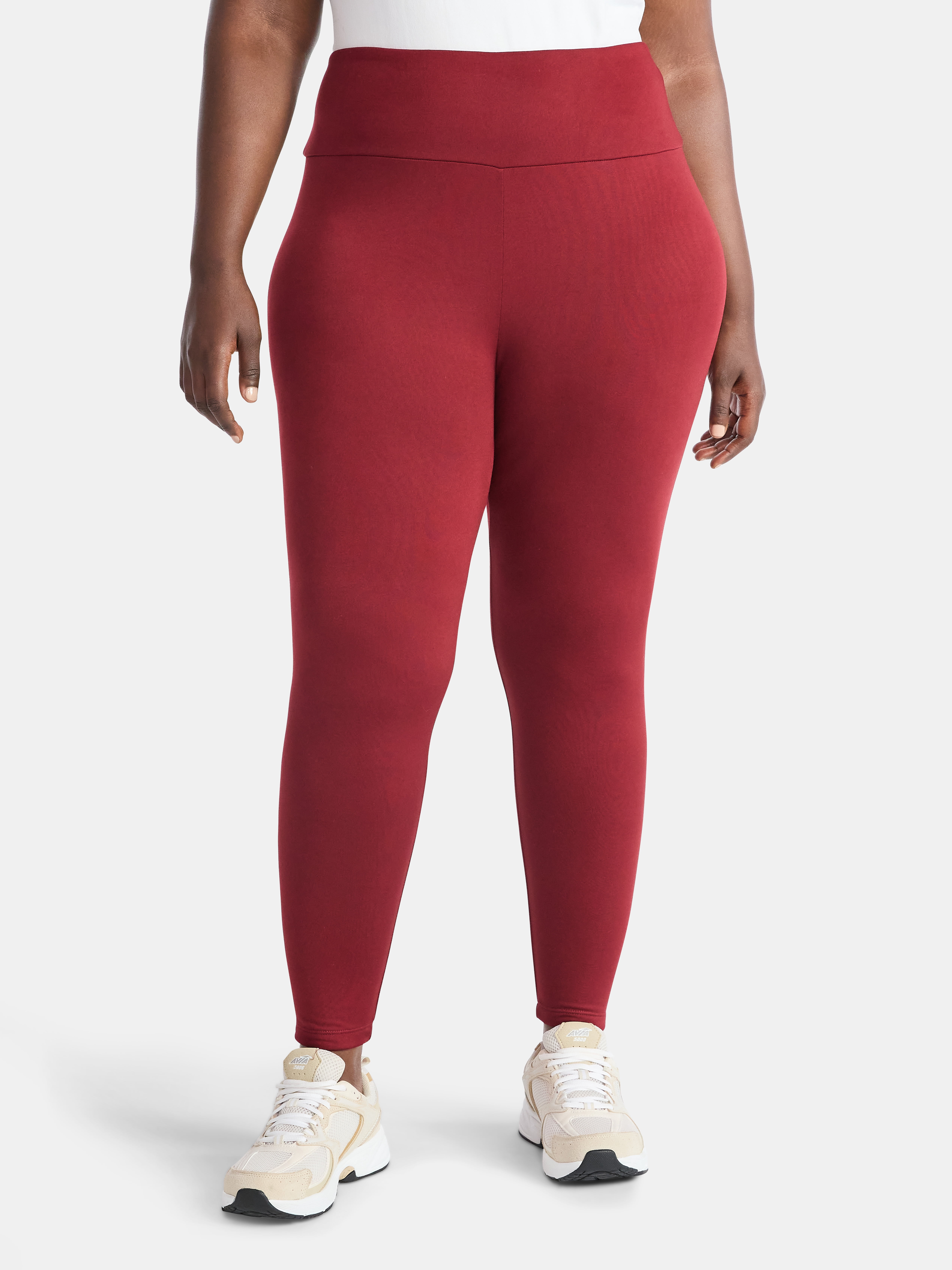 Feathers Plus size Women’s Cozy Lightweight Fleece-Lined Stretch Multipack Leggings for Everyday Wear, 7 Pack, Sizes 1X-4X