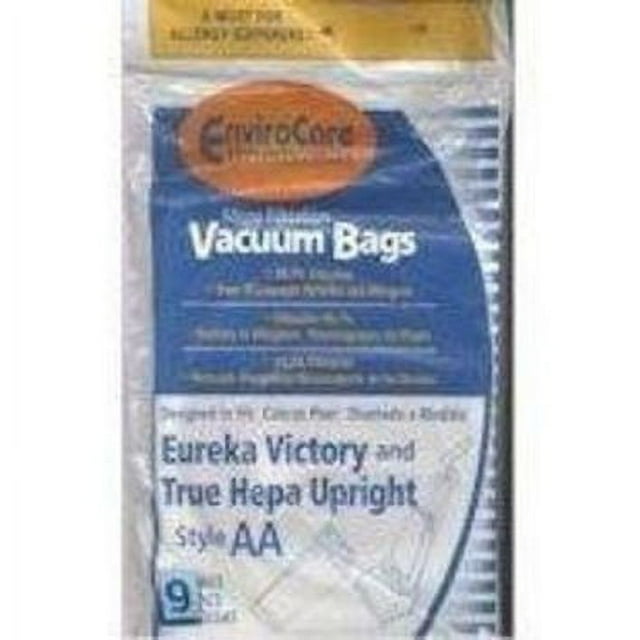1 X Eureka Victory and True Hepa Upright Style AA Vacuum Bags Microfiltration with Closure - 9 Pack