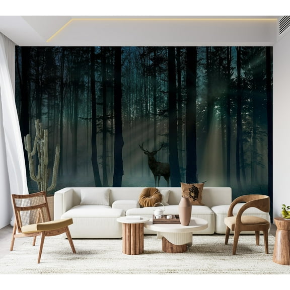 Landscape Wallpaper Wall Mural - Mystical Forest in The Morning