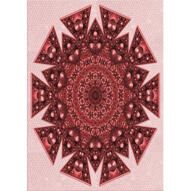 Ahgly Company Tapis Rectangulaire Lavable en Machine Intérieur Transitionnel Rose Pastel, 2 Pieds x 5 Pieds