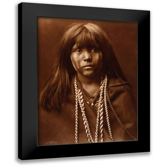 Curtis, Edward 19x24 Black Modern Framed Museum Art Print Titled - Mosa, Mohave girl, 1903