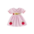 thumbnail image 2 of Kids Girls Back to School Dress Apple Pencil School Bus Embroidery Doll Collar Short Sleeve Dress Toddler Summer Casual Dress, 2 of 10