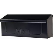 Architectural Mailbox Galvanized Steel, Wall Mounted Mailbox, Black, Small
