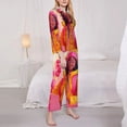 thumbnail image 3 of Fotbe Digital Nomad Pink Landscape Pattern Long Sleeve Pajama Set for Women,Sleepwear Set,2-piece Loungewear Set,Soft PJs Comfy Nightwear with Pockets -XX-Large, 3 of 7