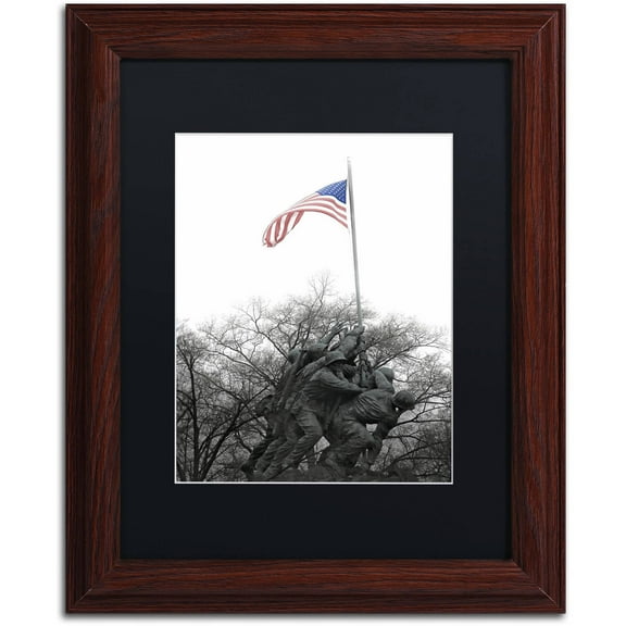 Trademark Fine Art "Courage" Canvas Art by CATeyes, Black Matte, Wood Frame