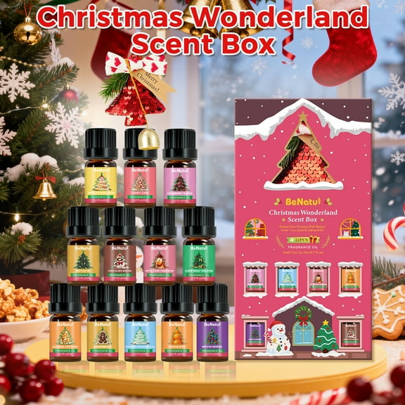 Christmas Wonderland Scent Box - 12 Pack Holiday Fragrance Oils for Home Diffusers & DIY Crafts