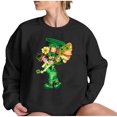 thumbnail image 2 of Qiopertar Mode Femmes Saint-Patrick Décontracté Manches Longues Col Rond Imprimé Chandail en Molleton Dames Hauts Blouse Offres de la Semaine Liquidation Moins de 5$ jusqu'à 90 % de Réduction, 2 of 5