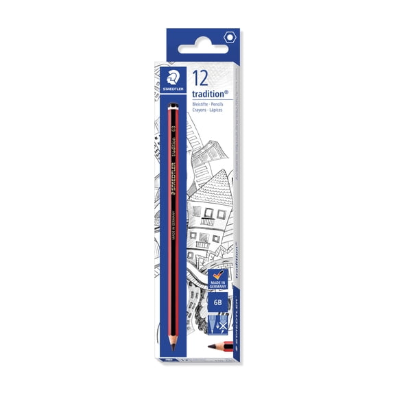 staedtler 110-6b tradition pencils box of 12 6b degree