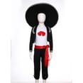 thumbnail image 3 of inhzoy Mariachi Day of the Dead Kids Traditional Mexican Dress Up Set Fiesta Outfits Black 150/XXL, 3 of 7