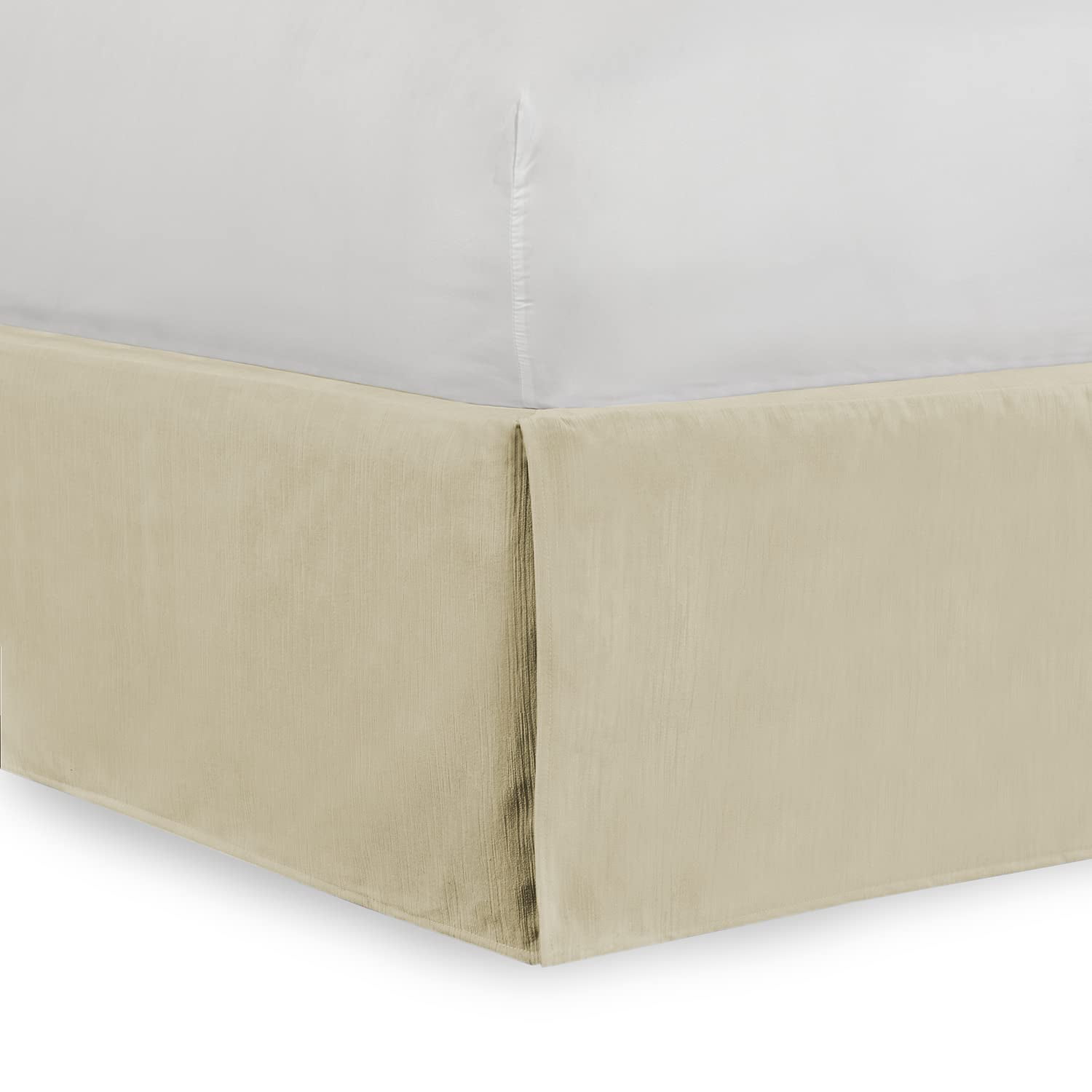 Queen/King Cream Stretch Bed Skirt 