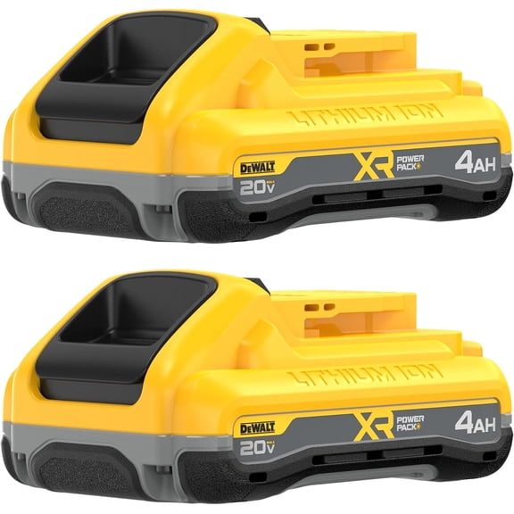 DEWALT 20V MAX XR POWERPACK™ Battery, 4Ah Lithium Ion, 50% More Power, Compatible with All 20V MAX Tools, 2 PK (DCB2104-2)