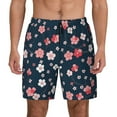 thumbnail image 2 of Goofa Cherry Blossoms Printed Men's Swim Trunks Board Shorts Quick Dry Mens Swimming Trunks with Compression Liner,Breathable Fit Hawaii Beach Shorts-X-Large, 2 of 9