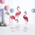 thumbnail image 4 of Large Flamingo Garden Statue Pink Flamingo Statue, Flamingo Statue Outdoor Lawn Yard Garden Decor Metal Art Sculpture Pink (3PCS), 4 of 8