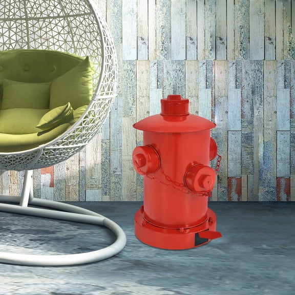 Retro Red Fire Hydrant Trash Can Pedal Trash Can Indoor Outdoor Waste Bin
