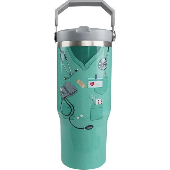 Nurse Tumbler Nurse Gifts for Women - Nurse Appreciation Gifts Nurses Week Gifts for Female Male Nurse、New Nurses、RN、LPN,30oz Nurse Thermal Mug with Handle and Flip Straw