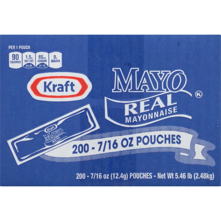Kraft Real Mayo Mayonnaise - Small Packs, 200 Single Serve