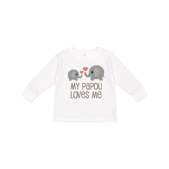Inktastic My Papou Loves Me Grandchild Boys or Girls Long Sleeve Toddler T-Shirt
