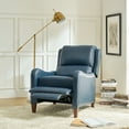thumbnail image 6 of Genuine Leather Recliner Chair Push Back Wingback with Nailhead Trim for Living Room Bedroom Turquoise, 6 of 10