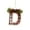 D, variant on Christmas Letter Ornament, Plaid Wooden Alphabet with Pine Berry Twine For Xmas Tree Wreath Door Wall Decor