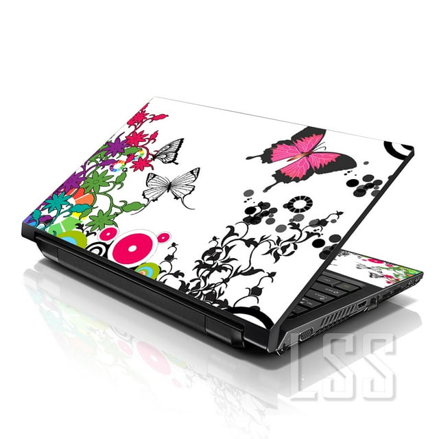 LSS Autocollant pour Ordinateur Portable Motif Papillons de Forêt Convient aux Ordinateurs Portables de 17 Pouces à 19 Pouces