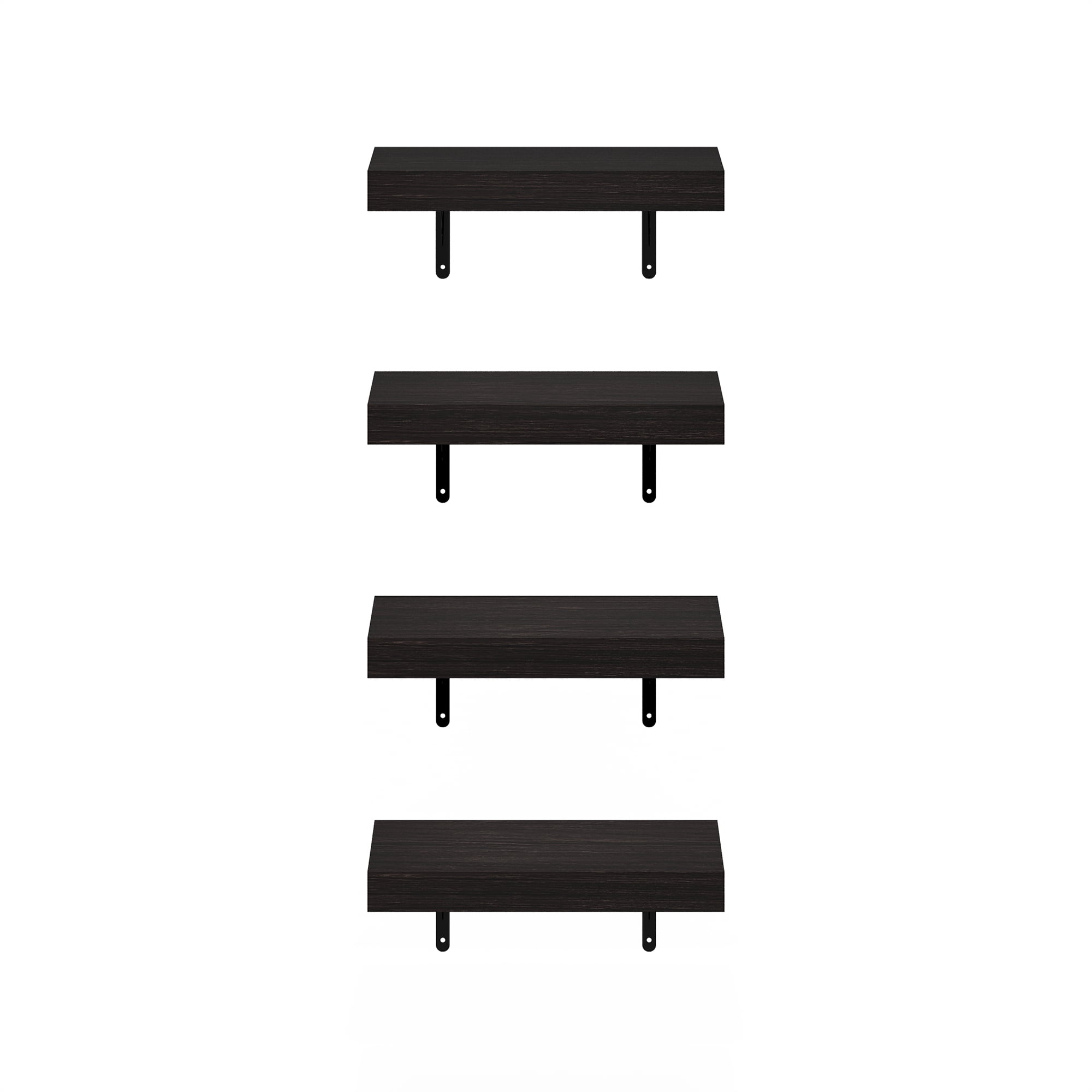 Furinno TANNA 15-Inch Wall Mounted Floating Display Shelves in Tobacco Set of 4