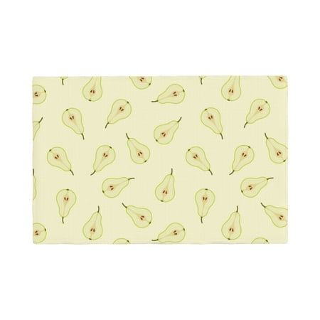

Placemats Set of 4 Green Pears Heat Resistant Non - Slip Place mats Waterproof table mat for Kitchen Dining-6片装