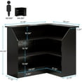 thumbnail image 2 of 4-Tier Bar Cabinet, L-Shaped Home Bar Table with Stemware Racks, Storage Shelves, 2 of 5