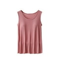 thumbnail image 2 of SDNall Blouse pour Femmes Unie Décontractée Mode Col Rond Régulière Sans Manches Hauts de Nuit, 2 of 9