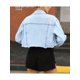 thumbnail image 3 of Txlixc Chaqueta de vaquero corta para mujeres, manga larga casual para adultos, dobladillo desgastado y solapa Txlixc  moda, 3 of 8