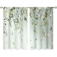 thumbnail image 6 of Eucalyptus Botanical Leaves Floral Kitchen Window Curtains Butterfly Farmhouse Flower Leaf Small Window Treatment Sage Green Cafe Short Curtains for Bathroom Treatment Tier Drapes 27.9x39 inch, 6 of 6