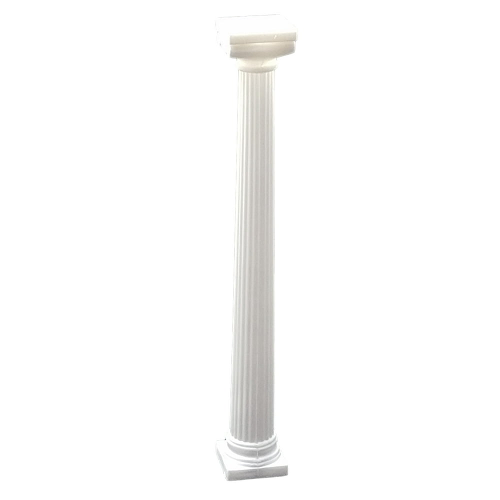 12 White plastic PILLARs small pedestals stands 9" tall 1.25 bottom