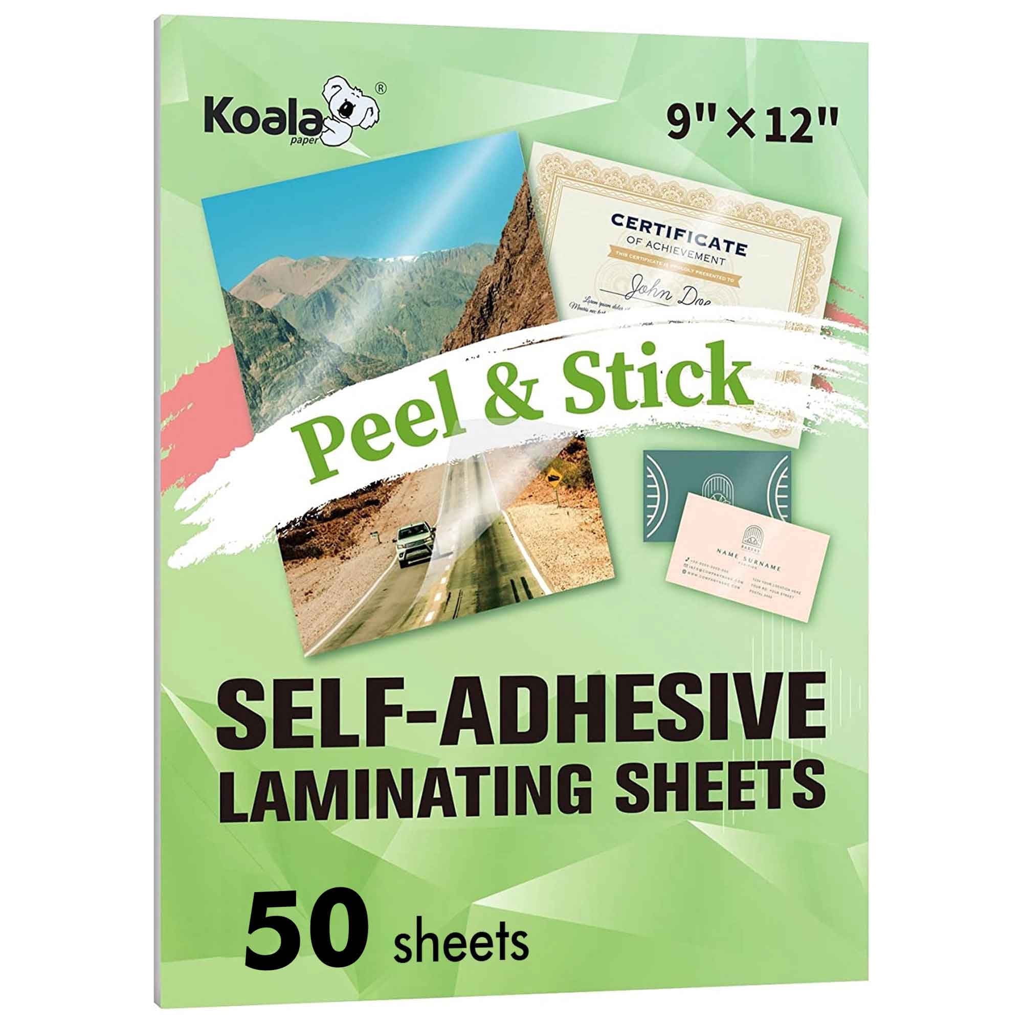 Clear Self-Adhesive Laminating Sheets, 3 mil, 9 x 12, Matte Clear, 50/Box  - mastersupplyonline