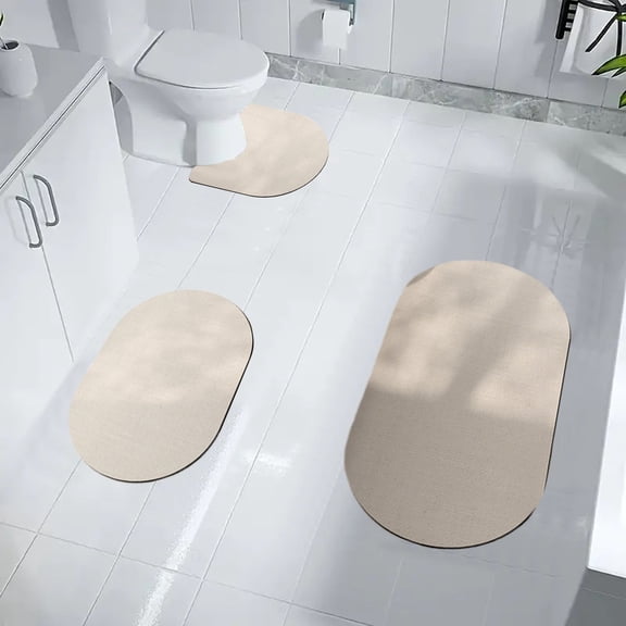 AZXY Bathroom Rug Set 3 Pc,Bath Mat Set White,Bath Rugs Clearance,Washable Quick Dry Absorbent Bathroom Mats and Rugs Sets