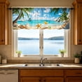 thumbnail image 6 of Tropical Beach Ocean Seashell Starfish Window Valance Curtain,Light Filtering Washable Coastal Short Kitchen Valance Curtain for Home,Cafe Decor, 6 of 6
