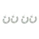 thumbnail image 1 of Guardurnaity Pendientes de mujer, adornos de joyería exquisita, aros redondeados de acero inoxidable para mujer, accesorios de decoración de moda Plata 2piezas, 1 of 6