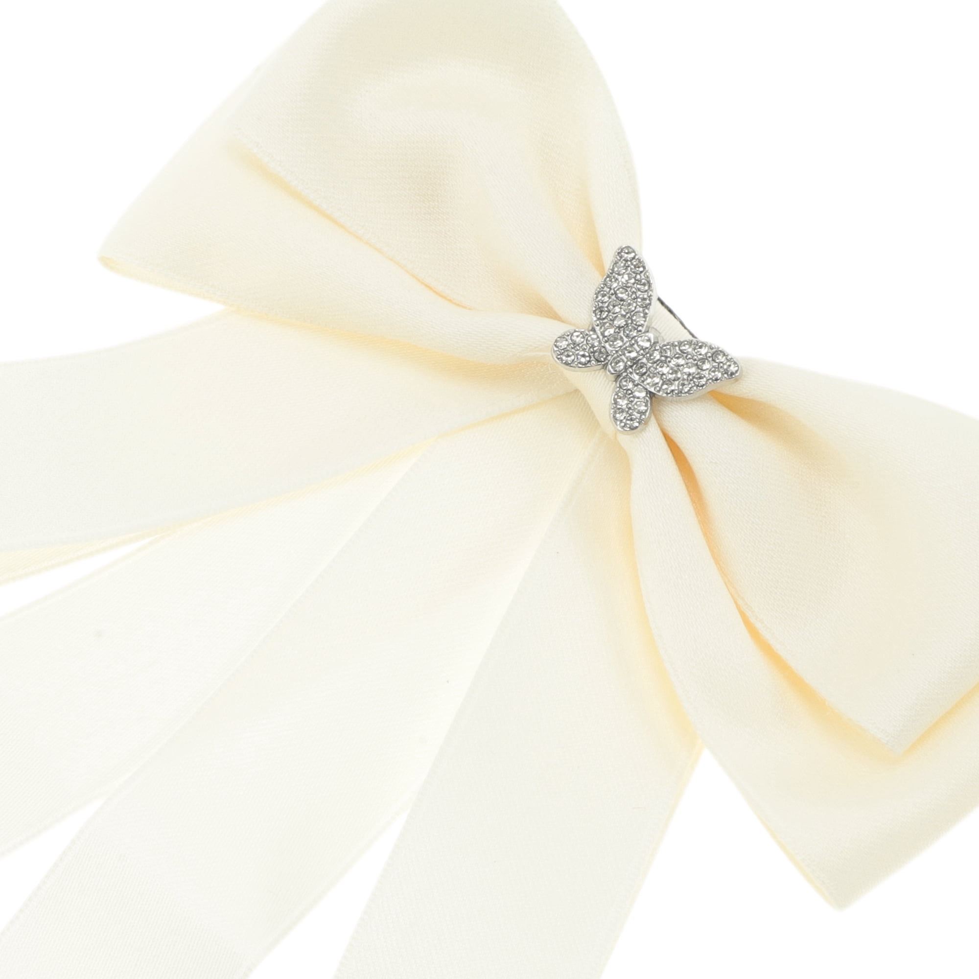 Unique Bargains Ribbon Bow Brooches Butterfly Rhinestone for Gifts
