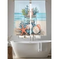 thumbnail image 5 of Summer Coral Sheer Curtains 72 Inch Long 2 Panels, Seashell Starfish in Glass Bottle Ocean Beach Light Filtering Rod Pocket Curtains, Sheer Voile Drapes for Living Room Bedroom, 52"x72", 5 of 8