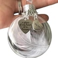 thumbnail image 1 of SGACAI Adorno colgante navideño conmemorativo con forma de bola de plumas transparente, adorno conmemorativo con la palabra "Tengo un ángel en el cielo", adorno colgante para árbol de Navidad, rega, 1 of 7