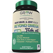 OmegaWell  Beyond Omega Fish Oil: Heart, Brain, and Joint Support | 800 mg EPA 600 mg DHA - Natural Lemon Flavor, Enteric-Coated, Sustainably Sourced - Easy to Swallow 30 Day Supply