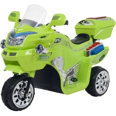 Ride on Toy, 3 Wheel Motorcycle Trike for Kids by Rockin' Rollers – Battery Powered Ride on Toys for Boys and Girls, 2 - 5 Year Old - Green FX