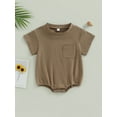 thumbnail image 2 of Bagilaanoe Newborn Baby Boy Girls Rompers Short Sleeve Bodysuits 6M 12M 18M 24M Infant Casual One Piece Short Jumpsuit, 2 of 8