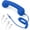 Blue, variant on Retro Phone Handset for iPhone and Cell Phone, Corded Retro Receiver with Volume Control, 3.5mm jack, includes 2 Adapters (Black)