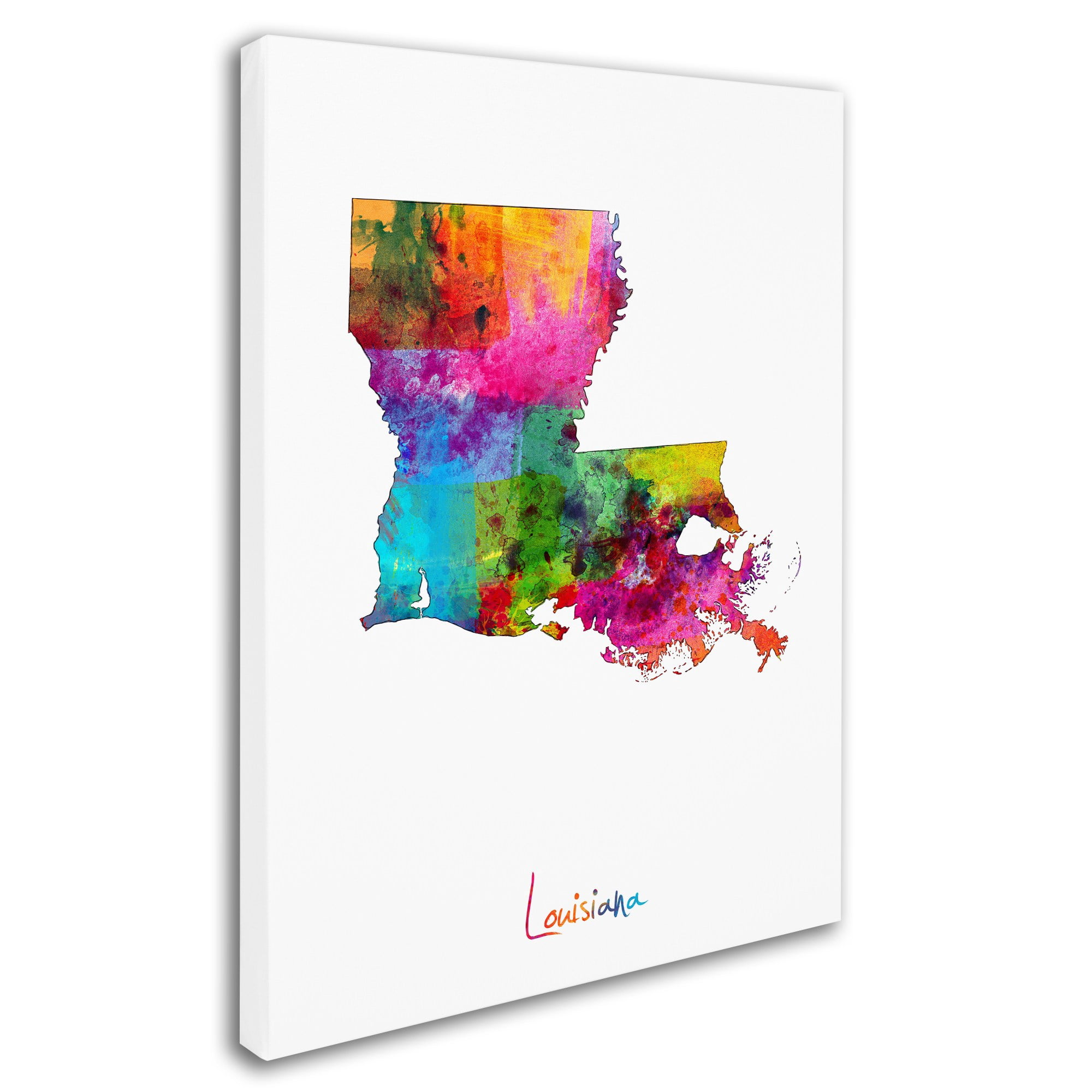 Trademark Fine Art "Louisiana Map" Canvas Art by Michael Tompsett
