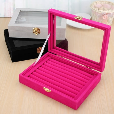 New Velvet Gl Jewelry Ring Display Organizer Tray Case Holder New Velvet Gl Jewelry Ring Display Organizer Tray Case Holder Earring Storage Box