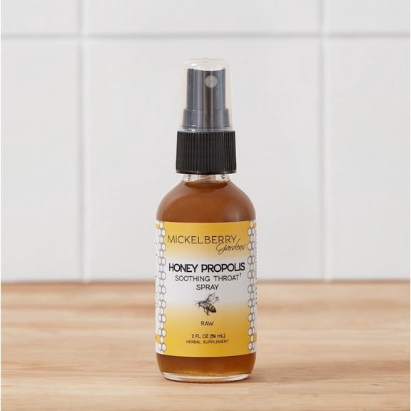 Mickelberry Gardens Honey Propolis Throat Spray, Gluten-Free, 1 Count, 2 oz
