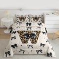 thumbnail image 2 of Feelyou Bow Monogrammed W Twin Comforter Sets, Kawaii Princess Bowknot Bedding Set, 2pcs, 2 of 8
